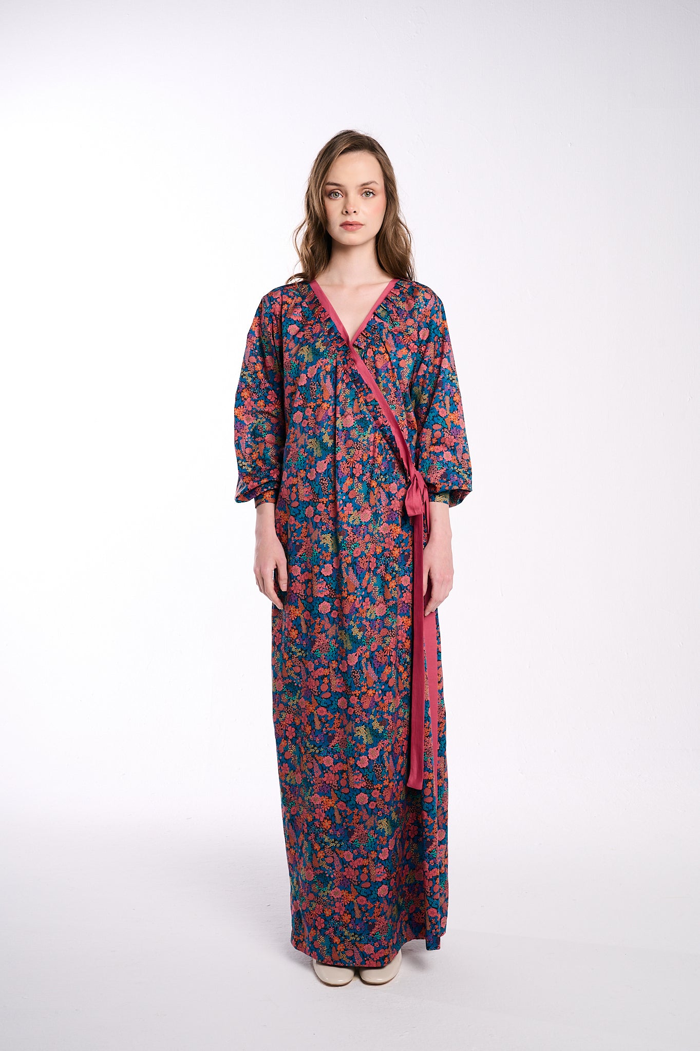 Midnight Botanica Wrap Dress