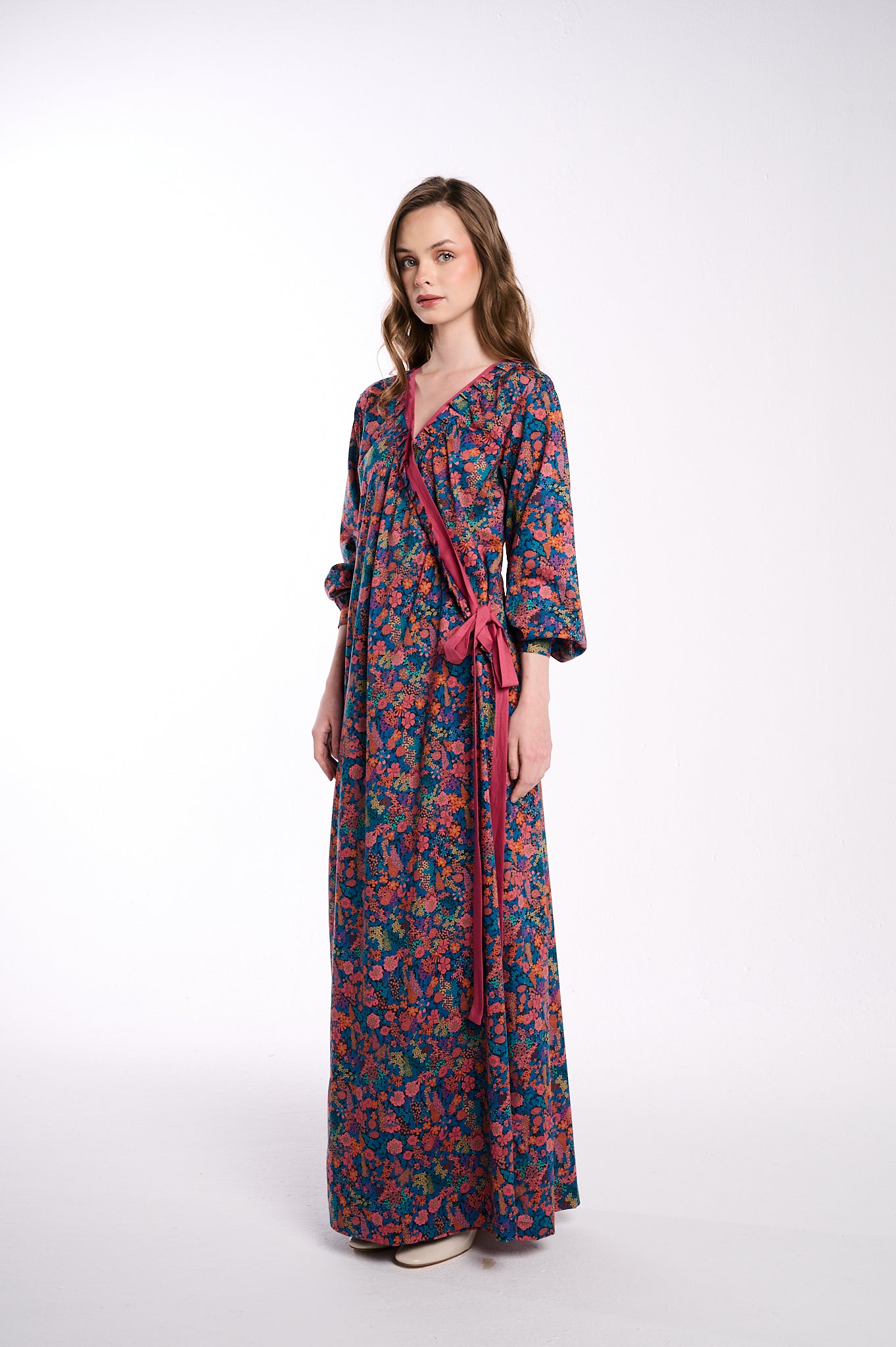 Midnight Botanica Wrap Dress