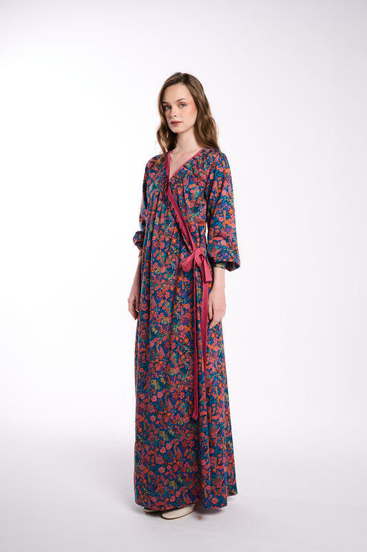 Midnight Botanica Wrap Dress