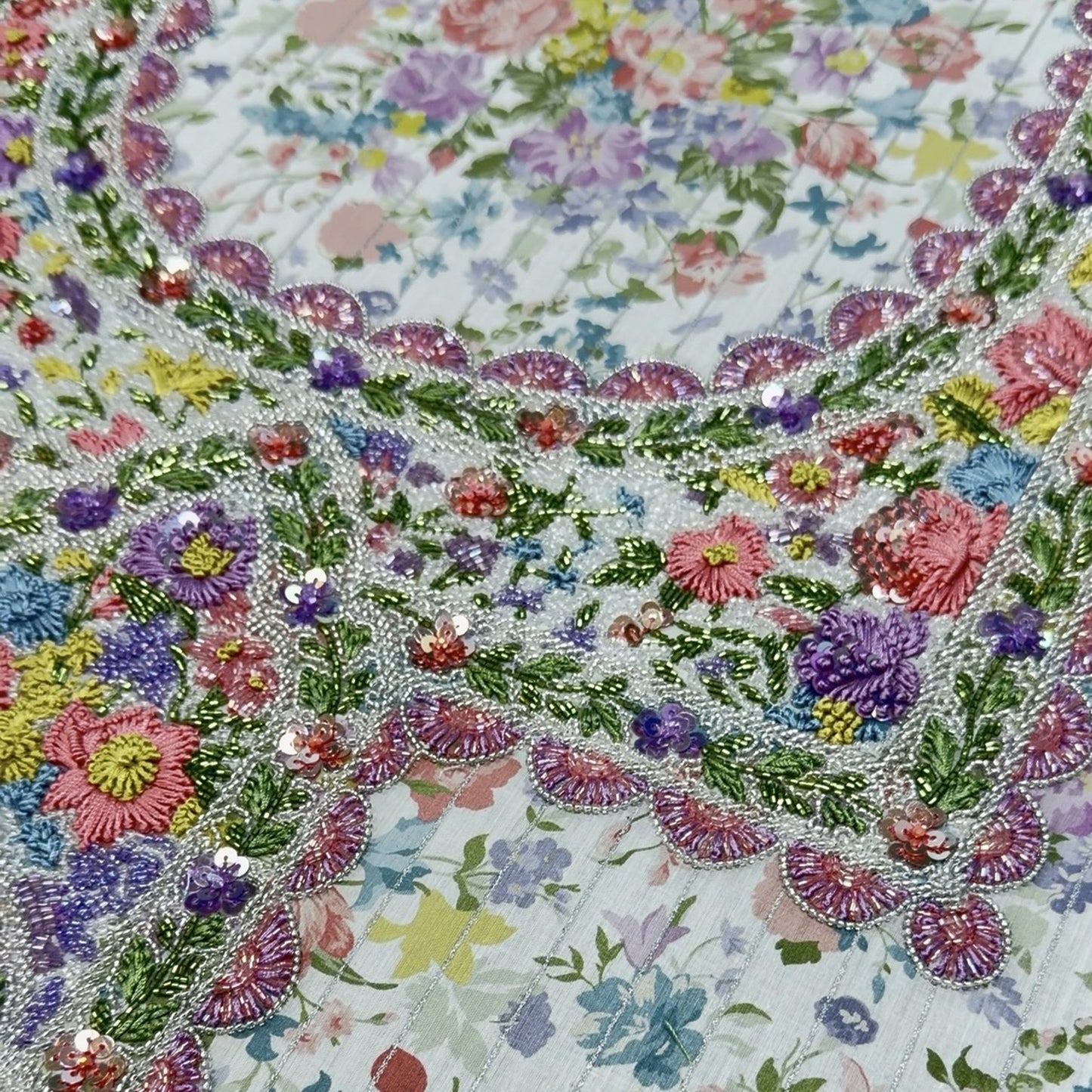 Bouquet Parade Stripe (Un Stitched)